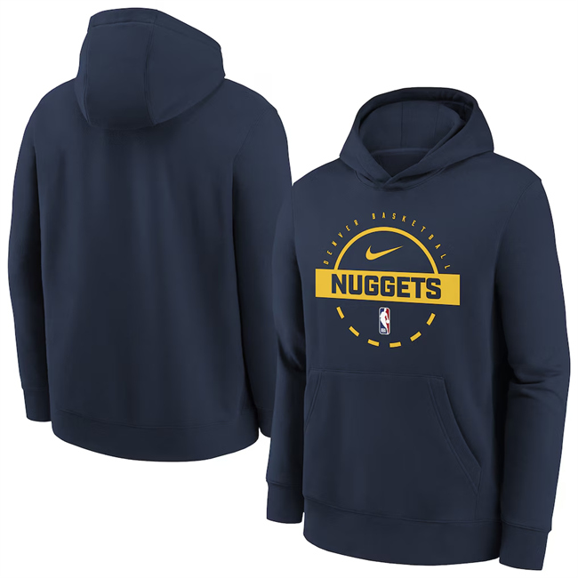 Men's Denver Nuggets Navy 2025/26 Practice Club Pullover Hoodie